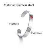 Stainless Steel Medical Logo Cuff Bangle Bracelet 10mm