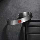 Stainless Steel Medical Logo Cuff Bangle Bracelet 10mm