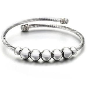 Stainless Steel Cable Wire Bracelet Silver Plated Famous Jewelry Cuff Bangle