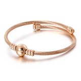 Stainless Steel Cable Wire Bracelet Silver Plated Famous Jewelry Cuff Bangle