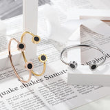 Open Cuff Bangle Roman Numeral Charm Bracelet for Women