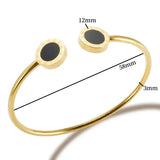 Open Cuff Bangle Roman Numeral Charm Bracelet for Women