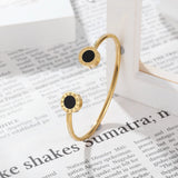 Open Cuff Bangle Roman Numeral Charm Bracelet for Women
