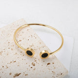 Open Cuff Bangle Roman Numeral Charm Bracelet for Women