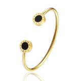 Open Cuff Bangle Roman Numeral Charm Bracelet for Women