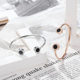 Open Cuff Bangle Roman Numeral Charm Bracelet for Women