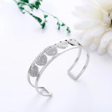 Open Cuff Bracelet Bangle Colorful Rhinestone Heart Jewelry