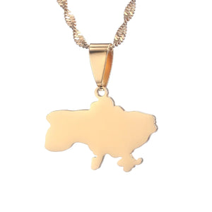 Ukraine Heart Flag Pendant Necklace Ukrainian Jewelry