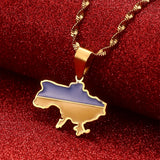 Ukraine Heart Flag Pendant Necklace Ukrainian Jewelry