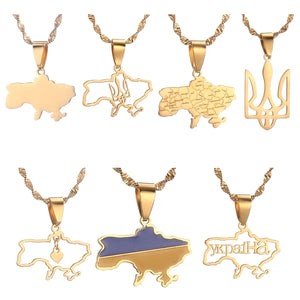 Ukraine Heart Flag Pendant Necklace Ukrainian Jewelry