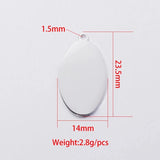 Stainless Steel Oval Blank Plate Charms for DIY Jewelry Making