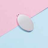 Stainless Steel Oval Blank Plate Charms for DIY Jewelry Making