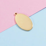 Stainless Steel Oval Blank Plate Charms for DIY Jewelry Making