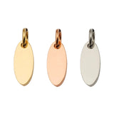 Stainless Steel Oval Charms DIY Making Necklace Bracelet Keychain Pendant