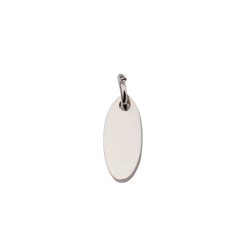 Stainless Steel Oval Charms DIY Making Necklace Bracelet Keychain Pendant