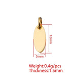 Stainless Steel Oval Charms DIY Making Necklace Bracelet Keychain Pendant
