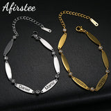 Personalized Stainless Steel Oval Pendant Bracelet for Women