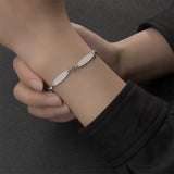 Personalized Stainless Steel Oval Pendant Bracelet for Women