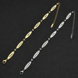 Personalized Stainless Steel Oval Pendant Bracelet for Women