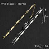 Personalized Stainless Steel Oval Pendant Bracelet for Women