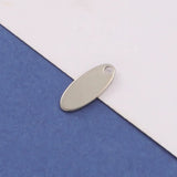 Stainless Steel Oval Tail Tag Charm Blank For Engrave 100pcs