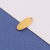 Stainless Steel Oval Tail Tag Charm Blank For Engrave 100pcs