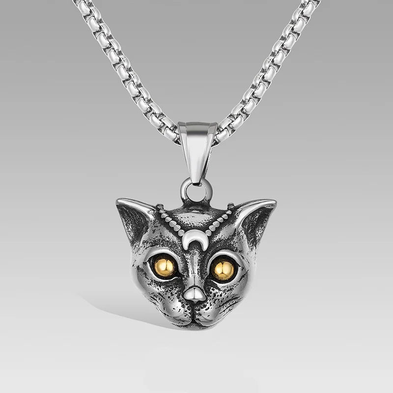 Stainless Steel Animal Pendant Necklace Vintage Gothic Hip Hop Punk Box Chain