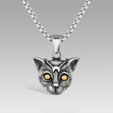 Stainless Steel Animal Pendant Necklace Vintage Gothic Hip Hop Punk Box Chain