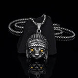 Stainless Steel Animal Pendant Necklace Vintage Gothic Hip Hop Punk Box Chain