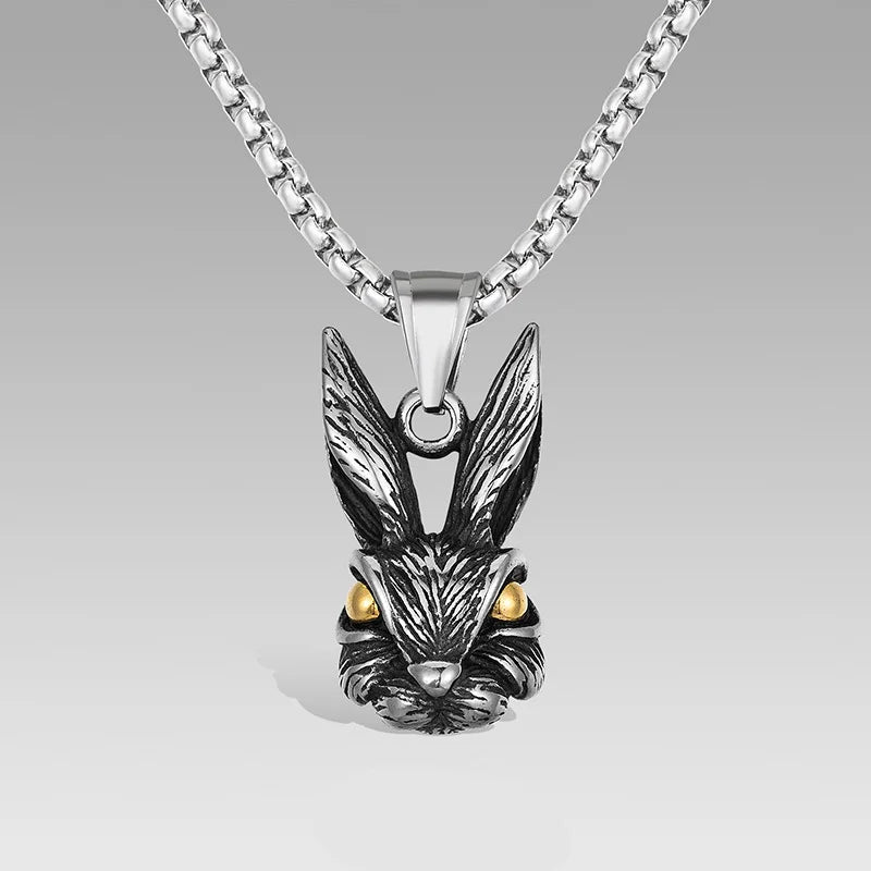 Stainless Steel Animal Pendant Necklace Vintage Gothic Hip Hop Punk Box Chain