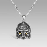 Stainless Steel Animal Pendant Necklace Vintage Gothic Hip Hop Punk Box Chain
