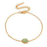 18K Plated Green Crystal Bracelet Waterproof