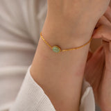 18K Plated Green Crystal Bracelet Waterproof