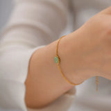 18K Plated Green Crystal Bracelet Waterproof