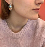 Water Drop CC Hoop Earrings PVD 18K Plated Stainless Steel Jewelry