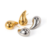 Water Drop CC Hoop Earrings PVD 18K Plated Stainless Steel Jewelry