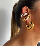Water Drop CC Hoop Earrings PVD 18K Plated Stainless Steel Jewelry