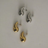 Water Drop CC Hoop Earrings PVD 18K Plated Stainless Steel Jewelry