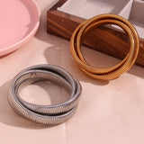 Stainless Steel PVD Plated Silver 3 Layers Bracelets For Women