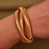 Stainless Steel PVD Plated Silver 3 Layers Bracelets For Women