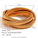 Stainless Steel PVD Plated Silver 3 Layers Bracelets For Women