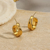 Stainless Steel PVD Plated Waterproof Texture Ring Fine Polished Tarnish Jewelry
