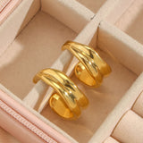 Stainless Steel PVD Plated Waterproof Texture Ring Fine Polished Tarnish Jewelry