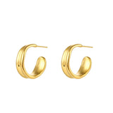 Stainless Steel PVD Plated Waterproof Texture Ring Fine Polished Tarnish Jewelry