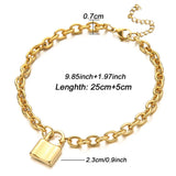 Stainless Steel Padlock Charms Anklet Sandals Foot Jewelry