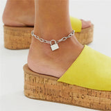 Stainless Steel Padlock Charms Anklet Sandals Foot Jewelry