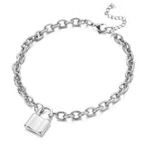 Stainless Steel Padlock Charms Anklet Sandals Foot Jewelry
