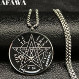 Stainless Steel Pagen Pentacle Necklaces Men Wicca Pentagram Talisman Necklace