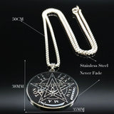 Stainless Steel Pagen Pentacle Necklaces Men Wicca Pentagram Talisman Necklace