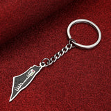 Stainless Steel Hebrew Map Pendant Keychain
